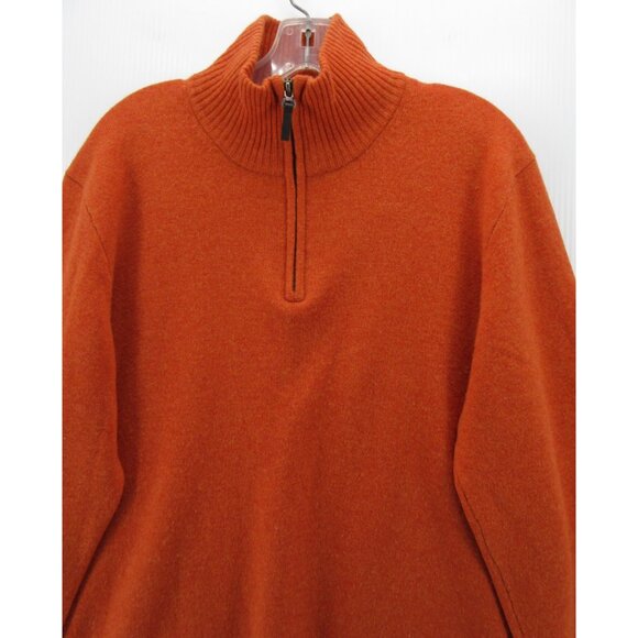 J Crew Sweater Large Lambs Wool 1/4 Zip Pullover Preppy Mock Neck - Picture 2 of 9